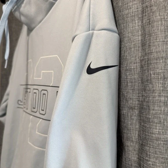 Nike Sweatshirt Womens Size Medium Blue Pullover Hoodie Just Do It 72 Gym Casual - Picture 3 of 9